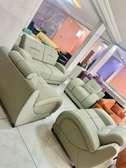 Ensemble canapé cuir beige 3-2 places + fauteuil