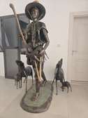 Splendide statue en Bronze "Berger Peul"