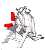 Appareil musculation dos acier gris siège rouge