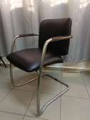 Chaise bureau vintage cuir synthétique noir métal