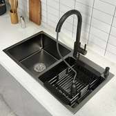 Évier cuisine américaine 2 bacs+Robinet