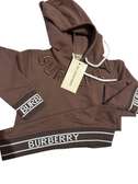 Burberry sweat à capuche marron bandes siglées