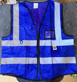 Gilet sécurité bleu haute visibilité taille unique zippé