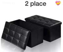 Pouffe de rangement 2places