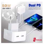 Chargeur iPhone avec dueu port type c original 50w