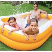 Piscine gonflable jaune blanche