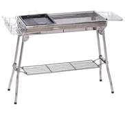 Barbecue charbon en inox, pliant et transportable