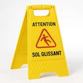 Panneau sol glissant pliable jaune haute visibilité
