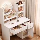Coiffeuse Blanche Moderne avec Miroir LED