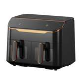 Friteuse double professionnelle noire design cuivré