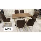 TABLE A MANGER 6PLACES 80X140 METAL MARRON A20