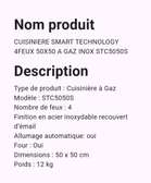 Cuisinière smart technology 4 feux 50x50