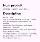 Barre de son Bluetooth design compact noir