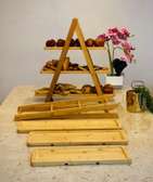 Présentation bois 3 étages / plateau bois acacia