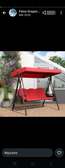 Balancelle jardin rouge 3 places avec toit et coussins