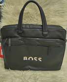 Boss sacoche ordinateur noir similicuir compartiments