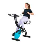 Vélo d'appartement pliable avec dossier et élastiques