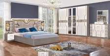Ensemble chambre complet blanc doré design moderne