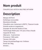 Astech chauffe-eau électrique 50L blanc thermostat réglable