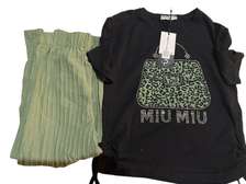Miu Miu ensemble femme noir léopard vert clair