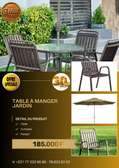 TABLE A MANGER JARDIN  4 Places (en FER et PLASTIQUE)