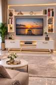 TABLE TELEVISEUR MFC13 BLANC TVB011 + TABLE BASSE MFC1013