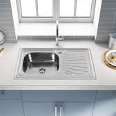 Evier de cuisine 1 bac lourd inox avec robinet