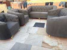 Ensemble canapé 3 places + 2 fauteuils gris anthracite