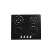 Astor plaque cuisson gaz 4 feux noir commandes frontales