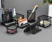 Ensemble Organiseur de Bureau Metal Complet Noir