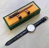 Montre de Luxe Élégance -(Stylo & Boutons de Manchette)