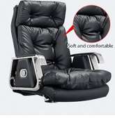 Fauteuil de bureau cuir noir ergonomique réglable