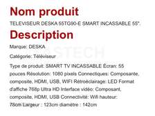 DESKA téléviseur verre trempé incassable robuste