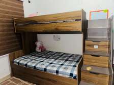 Lit superposé avec tiroir en bois