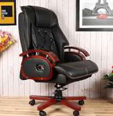 Fauteuil bureau cuir noir ergonomique dossier inclinable