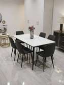 TABLE A MANGER 6PLACES 160X80 CM BLANC NOIR