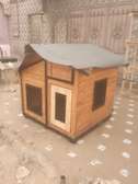 Niche Chien Bois Sapin - Grande Taille Toit Gris