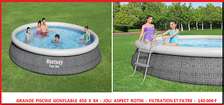 Bestway piscines gonflables 450x84 cm aspect rotin