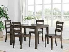 Ensemble table à manger en bois d'acajou avec quatre chaises