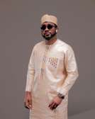 Tenue traditionnelle homme beige clair manches longues