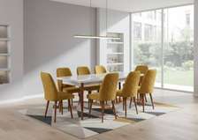 TABLE A MANGER 8 PLACES 180X80 BOIS BLANC DOREE C3