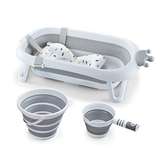 Ensemble bassine pliable avec 2 seaux assorti