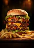 Un double cheese burger complet