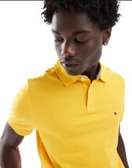 Tommy Hilfiger Polo Jaune Manches Courtes Ajusté