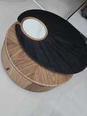 Table basse bois ronde pivotante avec miroir