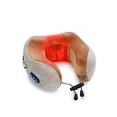 Coussin massage chauffant U beige pour cou et épaules