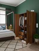Armoire bois chêne 3 tiroirs portes battantes