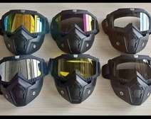 Masque moto intégral noir miroir anti-UV lot 6