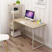 BUREAU D’ORDINATEUR AVEC ETAGERE BEIGE