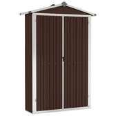 Abri de jardin Marron 116x45x175 cm Métal galvanisé